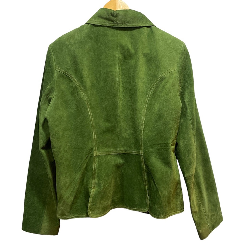 Bernardo Green Suede Button-Front Blazer - Picture 2 of 10